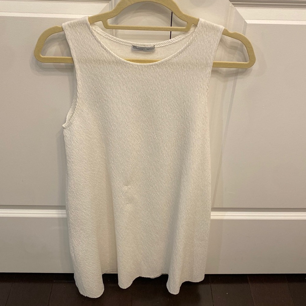 Zara White Sleeveless Dress Size Small